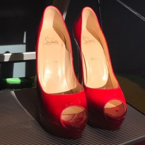 Limited edition christian Louboutin Lady Peep toe